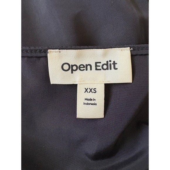 Open‎ Edit Taffeta Pleated Sleeveless Minidress Sleeveless Slit Black XXS - Picture 5 of 7